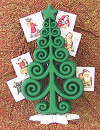 Dollhouse Miniature Christmas Card Holder W/Cards